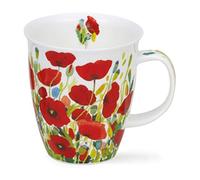 Dunoon Fine Bone China Mug Nevis Shape Made in England Dishwasher & Microwave Safe - Meadow (Poppy)