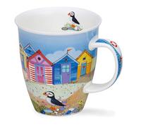 Dunoon Fine Bone China Mug Nevis Shape Made in England Dishwasher & Microwave Safe - Shoreline (Beach Hut)