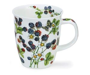 Dunoon Fine Bone China Mug Nevis Shape Made in England Dishwasher & Microwave Safe - Wild Fruits (BlackBerry)