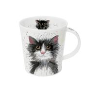 Dunoon Lomond Fine Bone China Cat Mug Catter Splatter (LO-Cats-Black & White)