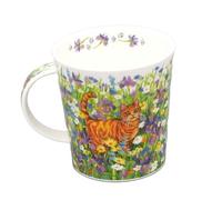 Dunoon Lomond Garden Cats Ginger Fine Bone China Cat and Wildflower Floral Mug