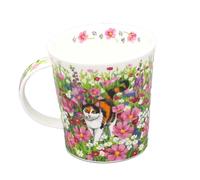 Dunoon Lomond Garden Cats Tabby Fine Bone China Cat and Wildflower Floral Mug