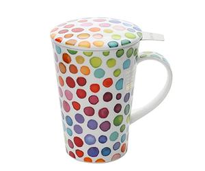 Dunoon Mug Tea Infuser (to use with tea,complete with metal strainer.) Hot Spot Design