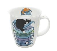 Dunoon NE-SLEC-BL Sleepy Cats Blue Bone China Mug - Nevis Shape 0.48l