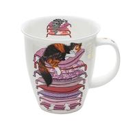 Dunoon NE-SLEC-PI Sleepy Cats Pink Bone China Mug - Nevis Shape 0.48l