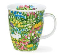 Dunoon Nevis 0.48L Fine Bone China Mug Hidden Boarder Lamb or Rabbit Amongst Spring Flowers (Rabbit)