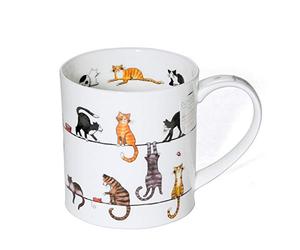 Dunoon OR-LIVW-CA Live Wires Cats Bone China Mug - Orkney Shape 0.35l