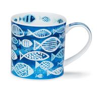 Dunoon Orkney Blue Shoal Blue 0.35Litre Fine Bone China Fish Design Mug