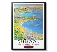 Dunoon Print, Scotland Travel Poster, Vintage UK Railway Wall Art, Retro tourism Postcard Home Decor Gift Idea, Archival Matte, A2 (Print Only) - 59.4x42cm