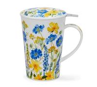 Dunoon Shetland Cottage Border 0.44 Litre Floral Mug Infuser Set (Blue)