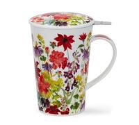 Dunoon Shetland Cottage Border 0.44 Litre Floral Mug Infuser Set (Red)