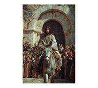 DunPei Abstract Canvas Wall Art Jesus in a Horse Christian Spiritual Wall Decor Pictures Modern Religious Posters Prints for Bedroom Church Decoration(multicolored73)-30x45cm Unframed