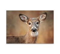 DunPei Animal Canvas Wall Art Deer head A perfect wall art living room bedroom kitchen dining room bathroom bars wall decor(brown)-80x120cm Unframed