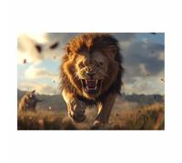 DunPei Canvas Prints Paintings Mighty Lion Cool Animal painting,Modern Wall Artwork,for bathroom,bedroom,office,hallway and stairs Decor(Mighty Lion)-50x70cm Unframed