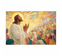 DunPei Christian Jesus Wall Art The glorious Jesus Canvas Prints Religious Wall Decor, Baptism Gifts, Serenity Prayer Wall Art for Bedroom, Prayer Room(multicolored)-30x45cm Unframed