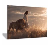 DunPei Christian Jesus Wall Art The glorious Jesus Canvas Prints Religious Wall Decor, Baptism Gifts, Serenity Prayer Wall Art for Bedroom, Prayer Room(multicolored)-60x90cm Framed