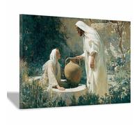 DunPei Christian Jesus Wall Art The glorious Jesus Canvas Prints Religious Wall Decor, Baptism Gifts, Serenity Prayer Wall Art for Bedroom, Prayer Room(multicolored)-70x100cm Framed