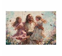 DunPei Christian Jesus Wall Art The glorious Jesus Canvas Prints Religious Wall Decor, Baptism Gifts, Serenity Prayer Wall Art for Bedroom, Prayer Room(multicolored)-30x45cm Unframed