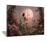 DunPei Christian Jesus Wall Art The Wise Jesus Canvas Prints Religious Wall Decor, Baptism Gifts, Serenity Prayer Wall Art for Bedroom, Prayer Room(multicolored)-60x90cm Framed