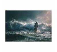 DunPei Christian Jesus Wall Art The Wise Jesus Canvas Prints Religious Wall Decor, Baptism Gifts, Serenity Prayer Wall Art for Bedroom, Prayer Room(multicolored)-60x90cm Unframed