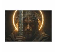 DunPei Christian Jesus Wall Art The Wise Jesus Canvas Prints Religious Wall Decor, Baptism Gifts, Serenity Prayer Wall Art for Bedroom, Prayer Room(multicolored)-60x90cm Unframed