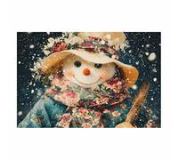 DunPei Christmas Wall Art Decor, The pretty snowman Bathroom Pictures Prints for Wall, Winter Holiday Xmas Decoration Indoor(multicolored)-80x120cm Unframed
