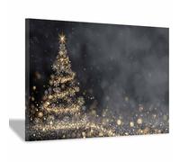 DunPei Christmas Wall Art Prints A Cozy Christmas Tree Holiday Art Prints Painting, Farmhouse Xmas Poster, Gallery Wall Art Winter Print, Decor for Holiday(grey)-30x45cm Framed