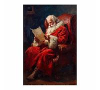 DunPei Christmas Wall Art Prints Santa Claus Read Holiday Art Prints Painting, Farmhouse Xmas Poster, Gallery Wall Art Winter Print, Decor for Holiday(red)-30x45cm Unframed