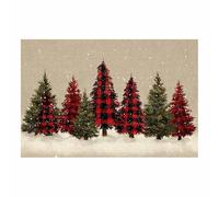 DunPei Cozy Christmas Wall art, The festive Christmas tree Vintage Holiday Scene Easy to hang, Perfect Festive Background for Church Nursery Office Party Decoration(khaki)-30x45cm Unframed