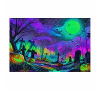 DunPei Halloween Canvas Wall Art Abstract Tree for Living Room Decoration Poster Painting Prints, Fall Canvas Art for Bedroom Home Decor Living Room(Purple25)-80x120cm Unframed