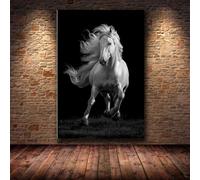 DunPei horse Art Wall Decor Abstract horse Paintings Canvas Decor Animal Pictures Wall Art for Bedroom and Livingroom(multicolored)-70x100cm Framed