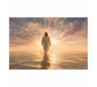 DunPei Jesus Canvas Wall Art The complete Jesus Safe In Decor Picture Painting Poster Prints for Bedroom Dining Room Home Decoration Prepare to hang(multicolored)-50x70cm Unframed