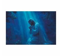 DunPei Jesus Canvas Wall Art The humble Jesus Safe In Decor Picture Painting Poster Prints for Bedroom Dining Room Home Decoration Prepare to hang(multicolored)-70x100cm Unframed