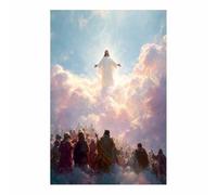 DunPei Jesus Canvas Wall Art The Loving Jesus Safe In Decor Picture Painting Poster Prints for Bedroom Dining Room Home Decoration Prepare to hang(pink84)-70x100cm Unframed