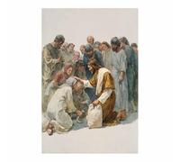 DunPei Jesus Canvas Wall Art The Loving Jesus Safe In Decor Picture Painting Poster Prints for Bedroom Dining Room Home Decoration Prepare to hang(white138)-70x100cm Unframed