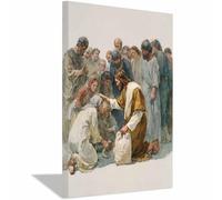DunPei Jesus Canvas Wall Art The Loving Jesus Safe In Decor Picture Painting Poster Prints for Bedroom Dining Room Home Decoration Prepare to hang(white138)-80x120cm Framed