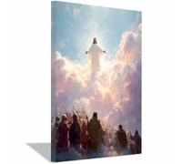 DunPei Jesus Canvas Wall Art The Loving Jesus Safe In Decor Picture Painting Poster Prints for Bedroom Dining Room Home Decoration Prepare to hang(pink84)-30x45cm Framed