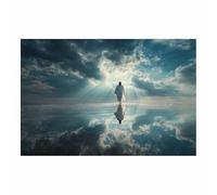 DunPei Jesus Wall Art, Almighty Jesus Canvas Paintings Posters Prints, Christ Bible Jesus Salvation Wall Decor for Church Study Prayer Room Home Decoration(multicolored)-70x100cm Unframed