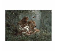 DunPei Jesus Wall Art, Almighty Jesus Canvas Paintings Posters Prints, Christ Bible Jesus Salvation Wall Decor for Church Study Prayer Room Home Decoration(multicolored)-30x45cm Unframed