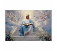 DunPei Jesus Wall Art, Almighty Jesus Canvas Paintings Posters Prints, Christ Bible Jesus Salvation Wall Decor for Church Study Prayer Room Home Decoration(multicolored)-60x90cm Unframed