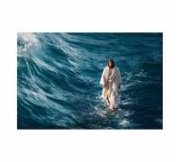 DunPei Jesus Wall Art, Almighty Jesus Canvas Paintings Posters Prints, Christ Bible Jesus Salvation Wall Decor for Church Study Prayer Room Home Decoration(multicolored)-50x70cm Unframed