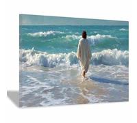 DunPei Jesus Wall Art, Holy Jesus Canvas Paintings Posters Prints, Christ Bible Jesus Salvation Wall Decor for Church Study Prayer Room Home Decoration(multicolored)-50x70cm Framed