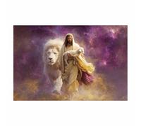 DunPei Jesus Wall Art, Holy Jesus Canvas Paintings Posters Prints, Christ Bible Jesus Salvation Wall Decor for Church Study Prayer Room Home Decoration(multicolored)-80x120cm Unframed