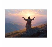 DunPei Jesus Wall Art, Holy Jesus Canvas Paintings Posters Prints, Christ Bible Jesus Salvation Wall Decor for Church Study Prayer Room Home Decoration(multicolored)-60x90cm Unframed