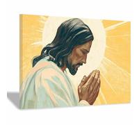 DunPei Jesus Wall Art, Holy Jesus Canvas Paintings Posters Prints, Christ Bible Jesus Salvation Wall Decor for Church Study Prayer Room Home Decoration(multicolored)-30x45cm Framed