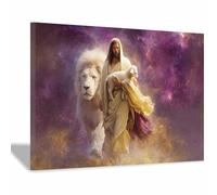 DunPei Jesus Wall Art, Holy Jesus Canvas Paintings Posters Prints, Christ Bible Jesus Salvation Wall Decor for Church Study Prayer Room Home Decoration(multicolored)-70x100cm Framed