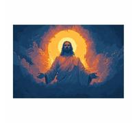 DunPei Jesus Wall Art, Holy Jesus Canvas Paintings Posters Prints, Christ Bible Jesus Salvation Wall Decor for Church Study Prayer Room Home Decoration(multicolored)-60x90cm Unframed