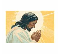 DunPei Jesus Wall Art, Holy Jesus Canvas Paintings Posters Prints, Christ Bible Jesus Salvation Wall Decor for Church Study Prayer Room Home Decoration(multicolored)-80x120cm Unframed