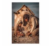 DunPei Jesus Wall Art, The Loving Jesus Canvas Paintings Posters Prints, Christ Bible Jesus Salvation Wall Decor for Church Study Prayer Room Home Decoration(brown34)-80x120cm Unframed