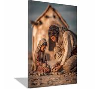 DunPei Jesus Wall Art, The Loving Jesus Canvas Paintings Posters Prints, Christ Bible Jesus Salvation Wall Decor for Church Study Prayer Room Home Decoration(brown34)-70x100cm Framed
